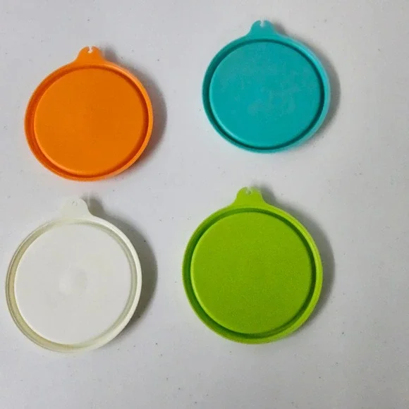 Tupperware Round Replacement Seals Lids Colorful Vintage Retro Set of 4 - Picture 6 of 8